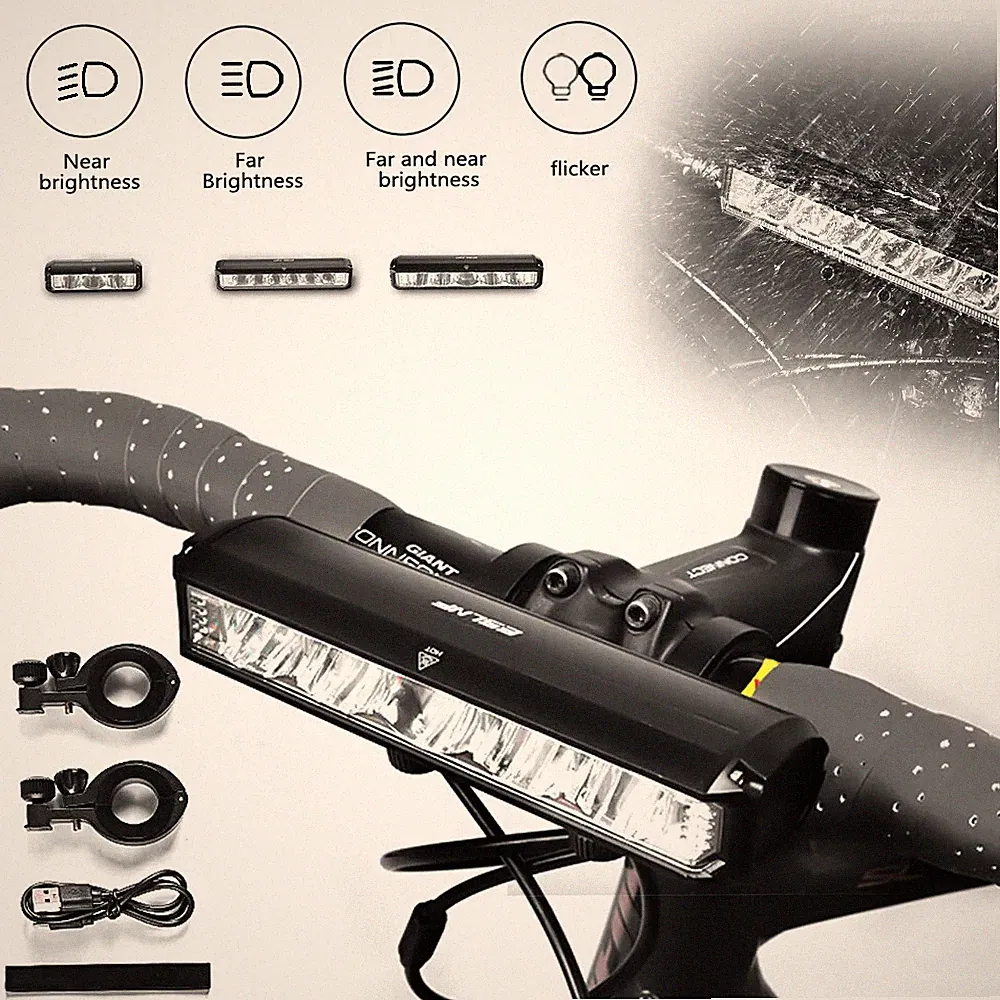 1400LM Waterproof Bright LED Bike Light USB Rechargeable Bicycle Front Headlight