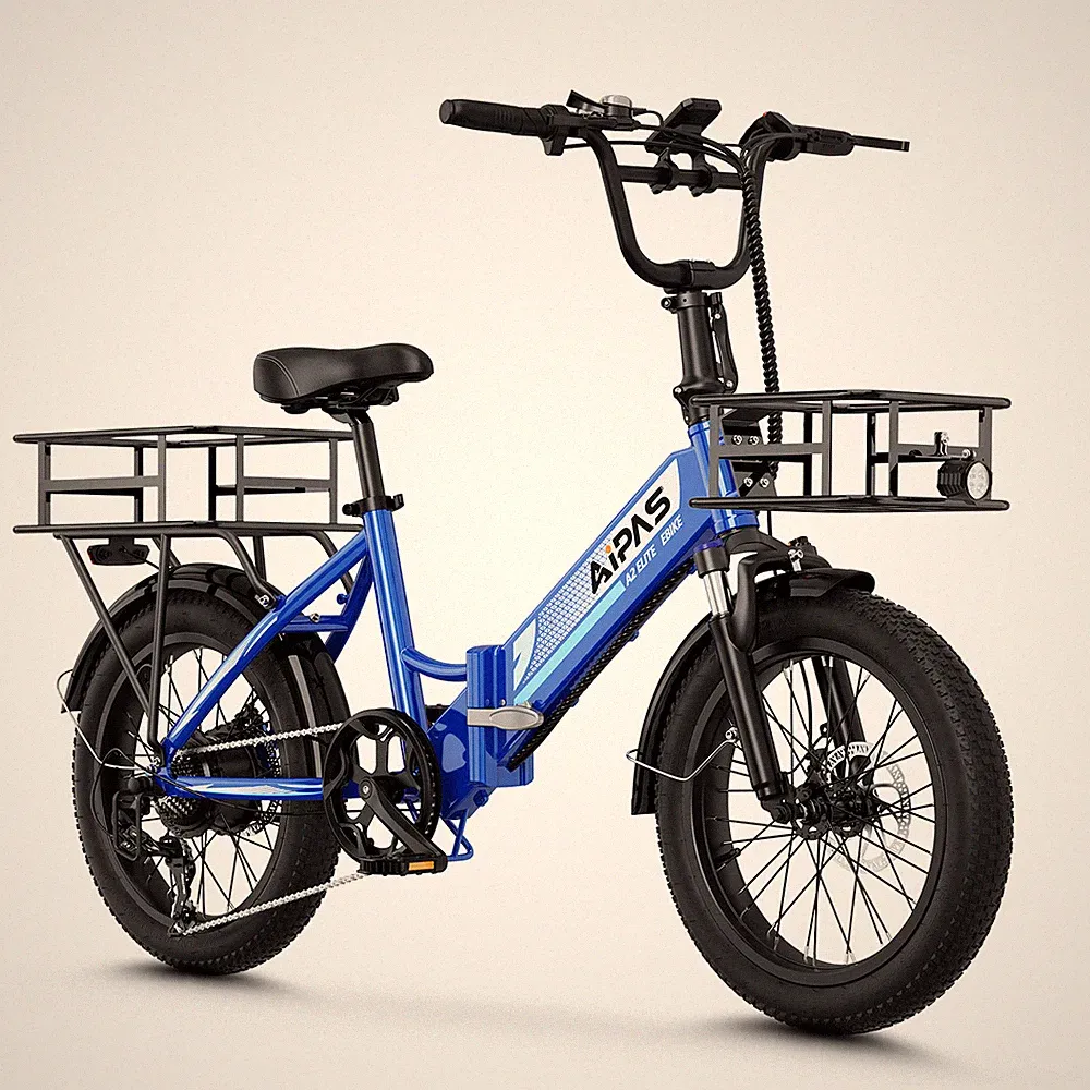 Aipas A2 Elite 48V Folding Electric Bicycle 20" Fat Tire Ebike 28MPH