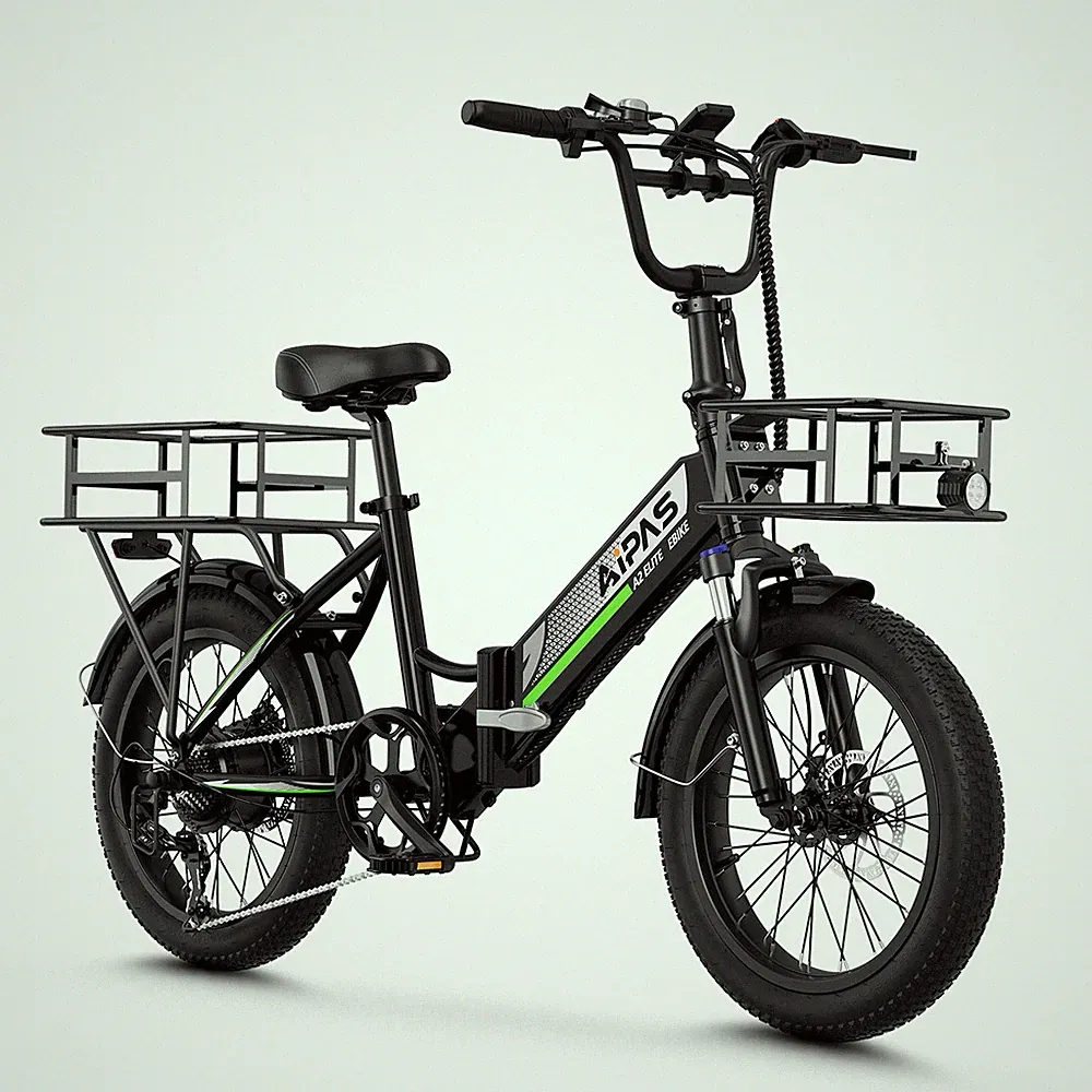 Aipas A2 Elite Folding Electric Bike 48V 20" Fat Tire Ebike 28MPH City Bike