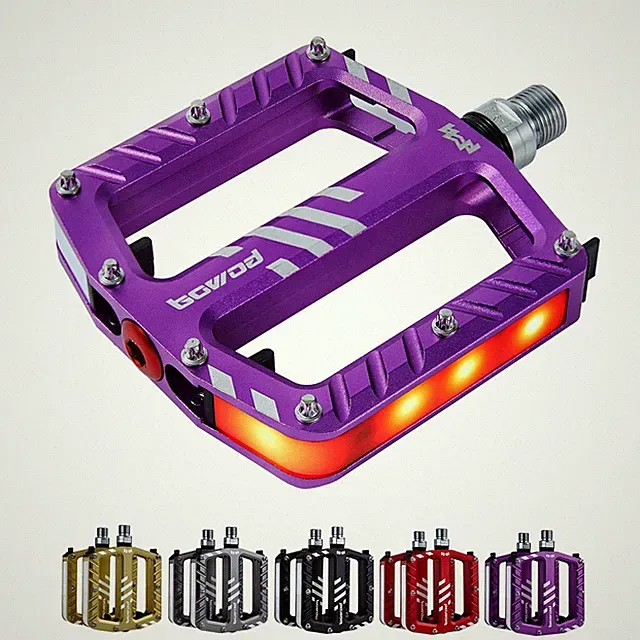Bike Pedals in 5 Modes Lights, USB Rechargeable, Waterproof, CNC Aluminium Re...