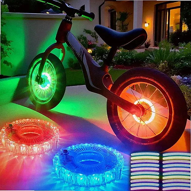Bike Wheel Lights 2-Tire Rechargeable,Bike Lights for Wheels 7-Color Variable, M