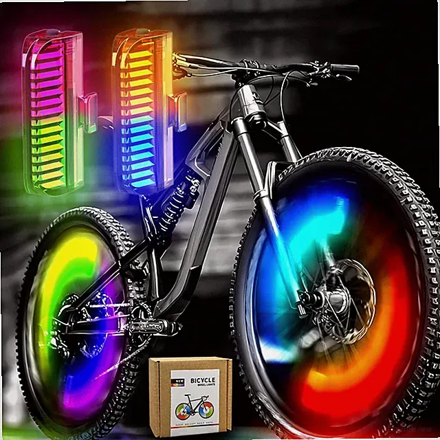 Bike Wheel Lights Rechargeable(2Pack), Bike Spoke Lights Weatherproof, Adults Ki
