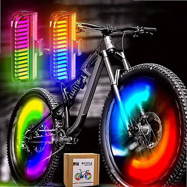 Bike Wheel Lights Rechargeable, Bicycle Spoke Lights Weatherproof, Adults Kids