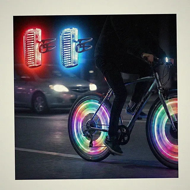 HANZE Bike Wheel Lights Rechargeable, LED Bicycle Spoke Lights ... FAST USA SHIP