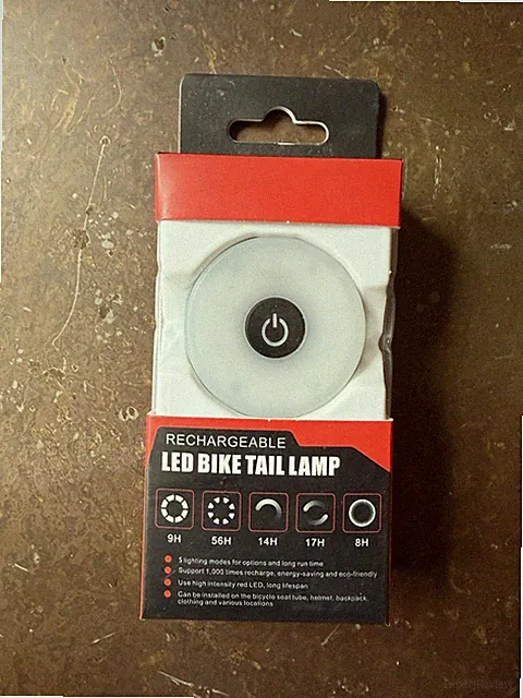 New Wasaga LED Bike Tail Lamp, Rechargeable, Red High Intensity