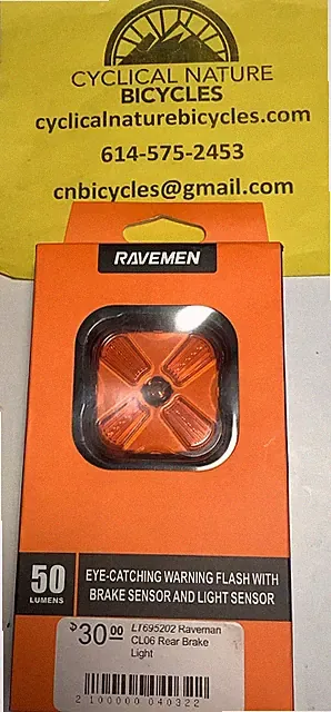 RAVEMEN CL06 50 Lumen Bicycle Smart Tail Lamp USB-C Rechargeable