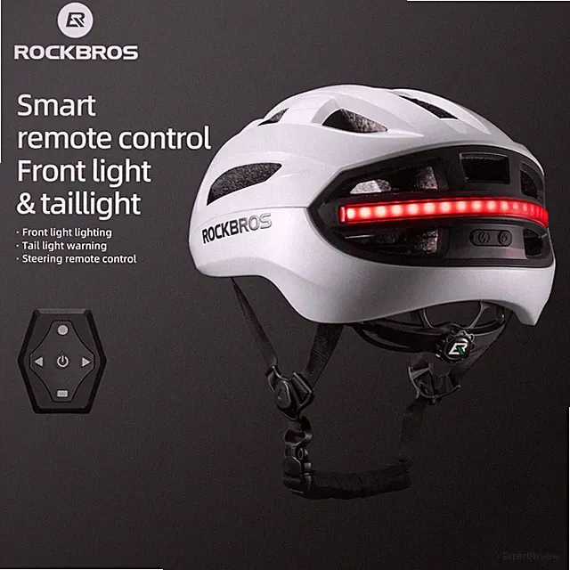 ROCKBROS Adult Bike Helmet with USB Rechargeable LED Front & Back Light Helmets