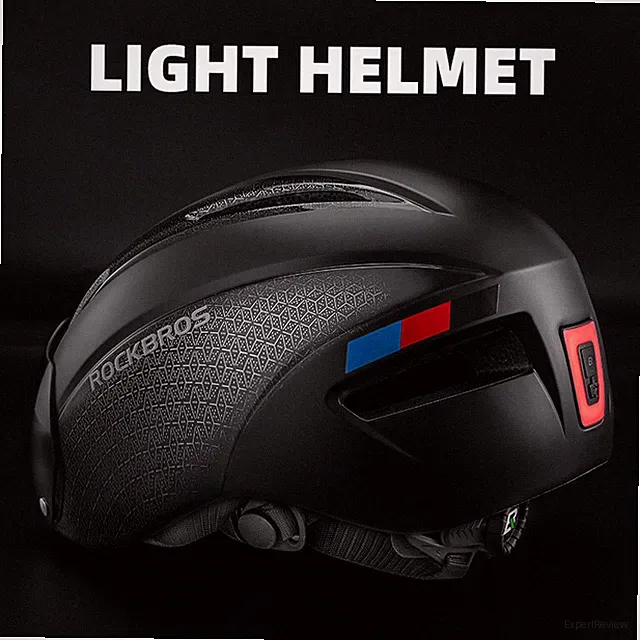 ROCKBROS Adult Bike Helmet with USB Rechargeable LED Lights & Removable Goggle