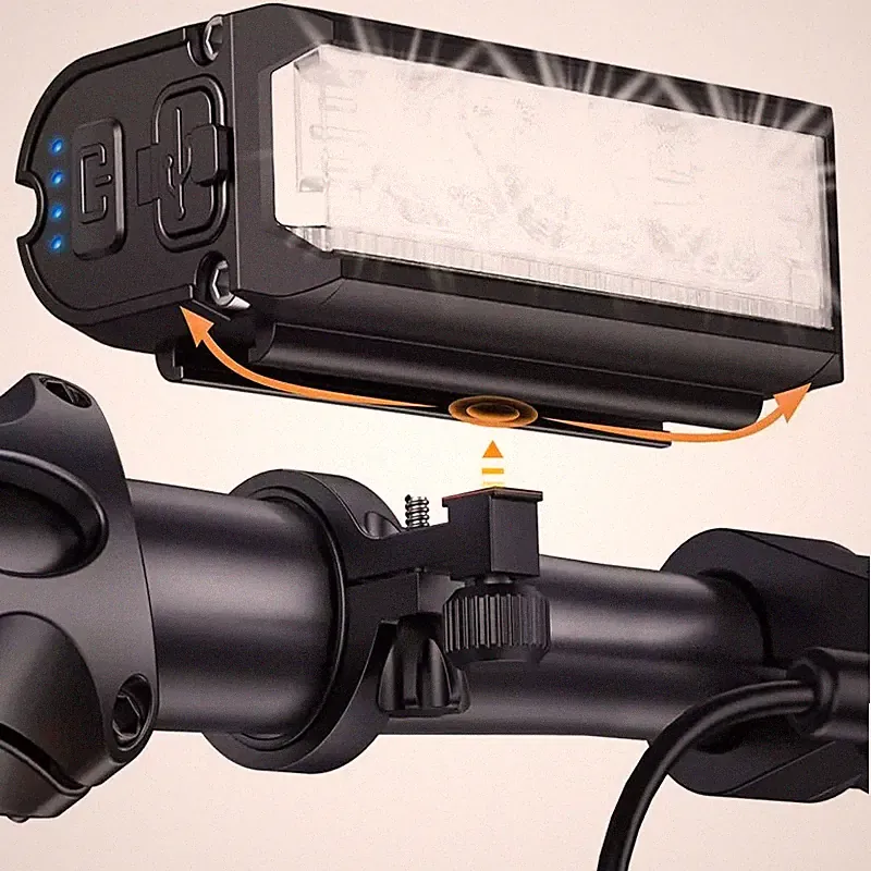 Waterproof 3LED Bike Light USB Rechargeable Super Bright Bicycle Front Headlight